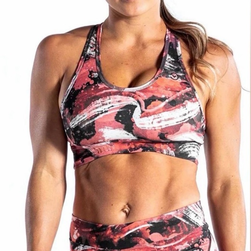 Virus Raven Compression Sports Bra Tangerine Apricot Small High Intensity